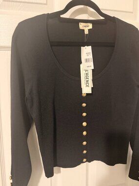 L'Agence Figure Flattering Knit Cardi Sweater - "Lanetta"